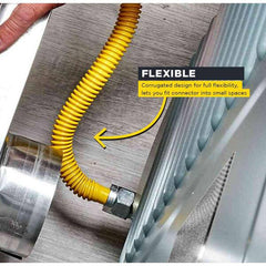 EVERFLOW EVERFLOW FTGC-YC12-18C Yellow Coated Stainless Steel Gas Connector