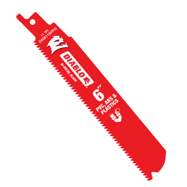 DIABLO FREUD DS0611BPFG5 6-Inch 11 TPI Bi-Metal Reciprocating Saw Blade for Plastics (5-Pack)