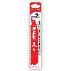 DIABLO FREUD DS0611BPFG5 6-Inch 11 TPI Bi-Metal Reciprocating Saw Blade for Plastics (5-Pack)