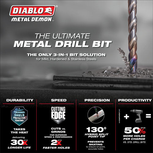 DIABLO FREUD DMD-T29 Metal Demon Drill Bit Set 29-Piece