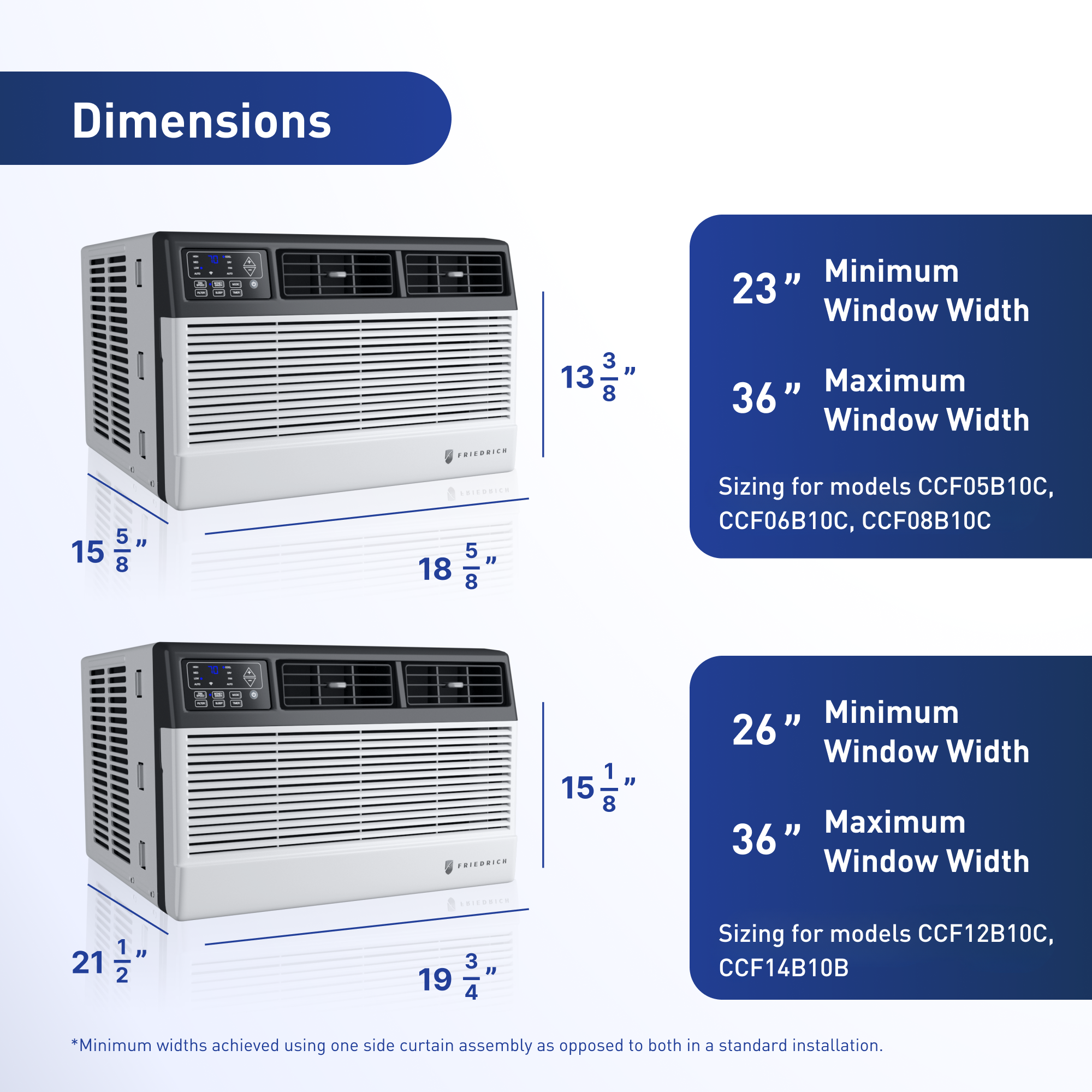 FRIEDRICH Friedrich CEW18B33B Chill Premier Smart Window Air Conditioner with Heat