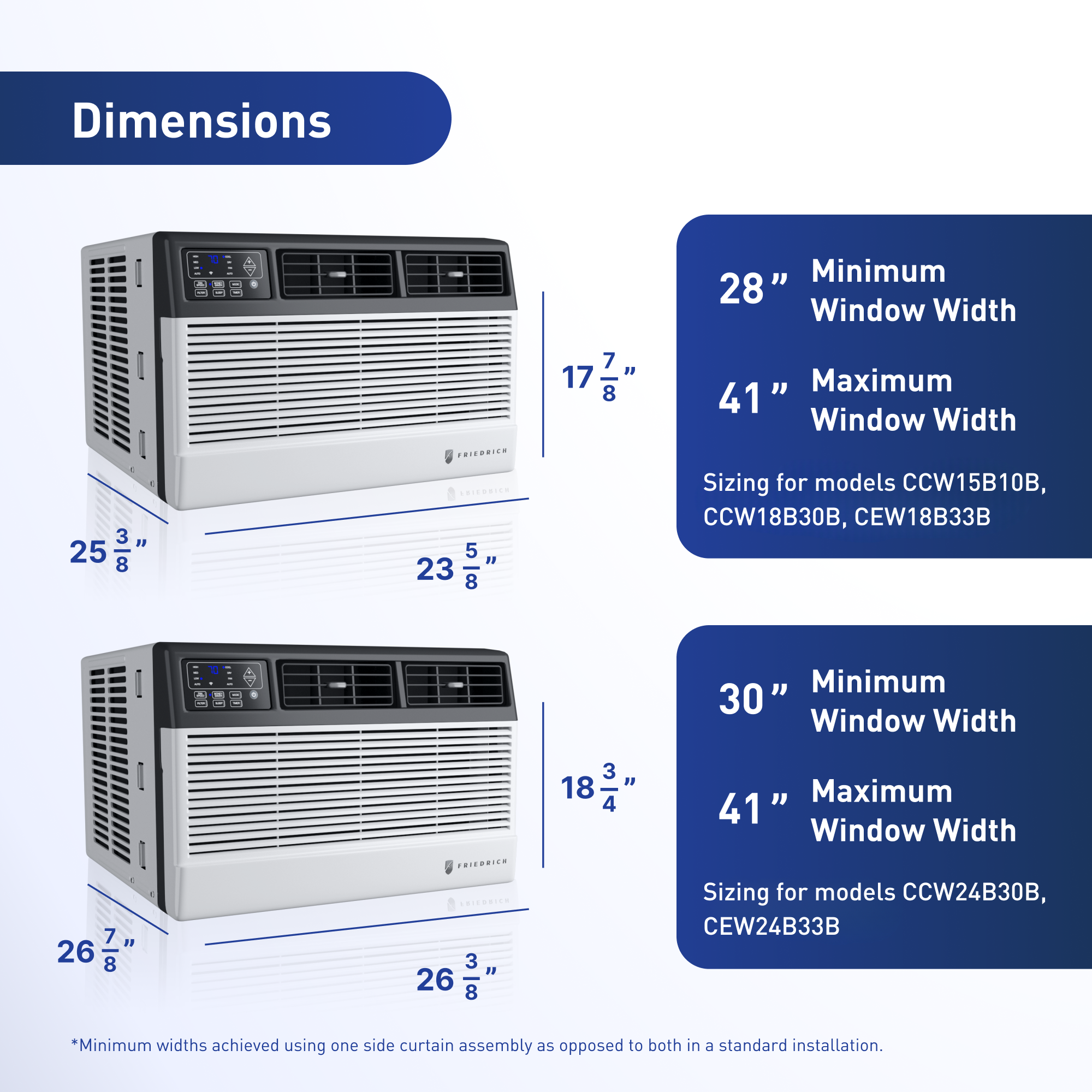 FRIEDRICH Friedrich CEW18B33B Chill Premier Smart Window Air Conditioner with Heat