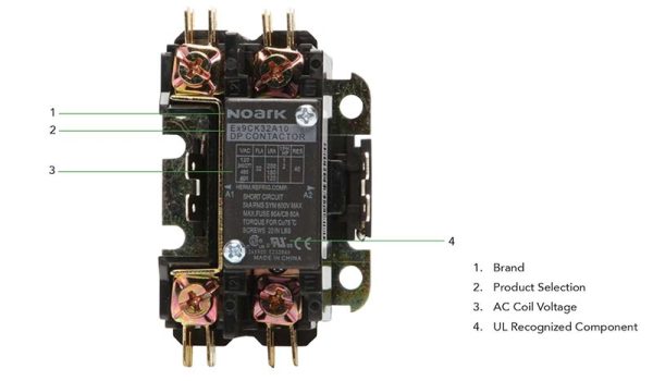 GLOBAL GLOBAL AXFC11 Auxiliary Contactor, 1 NO + 1 NC, Quick Connect