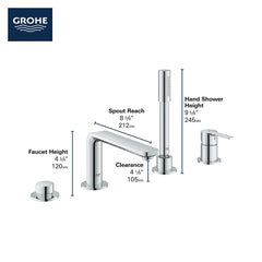 GROHE GROHE 195772431 Lineare Tub Filler with Hand Shower - Matte Black