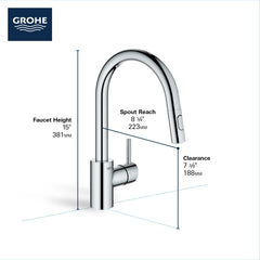 GROHE GROHE 32665DC0 Concetto Single-Handle Pull-Down Kitchen Faucet