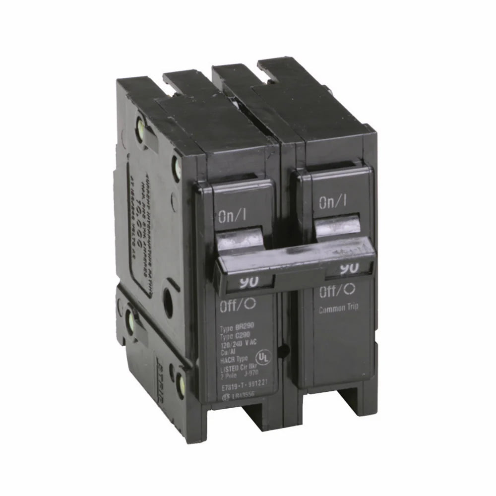 EATON EATON BR290 Type BR Plug-On Circuit Breaker, 240 VAC, 90 Amp, 10 kAIC, 2-Pole