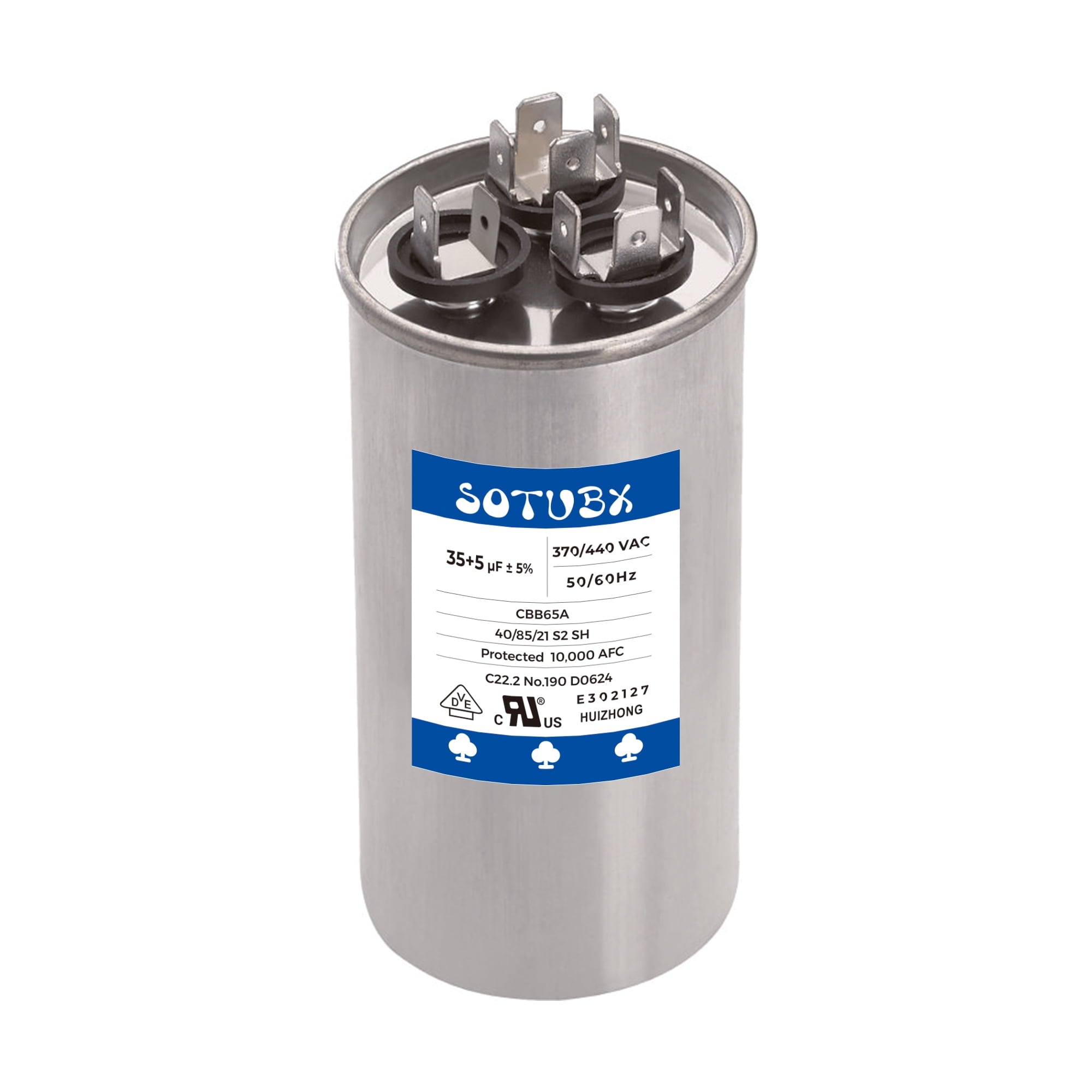 HEATINGVARIOUSMFG-GENERIC HEATINGVARIOUSMFG-GENERIC 5MFD-440V Dual Run Capacitor