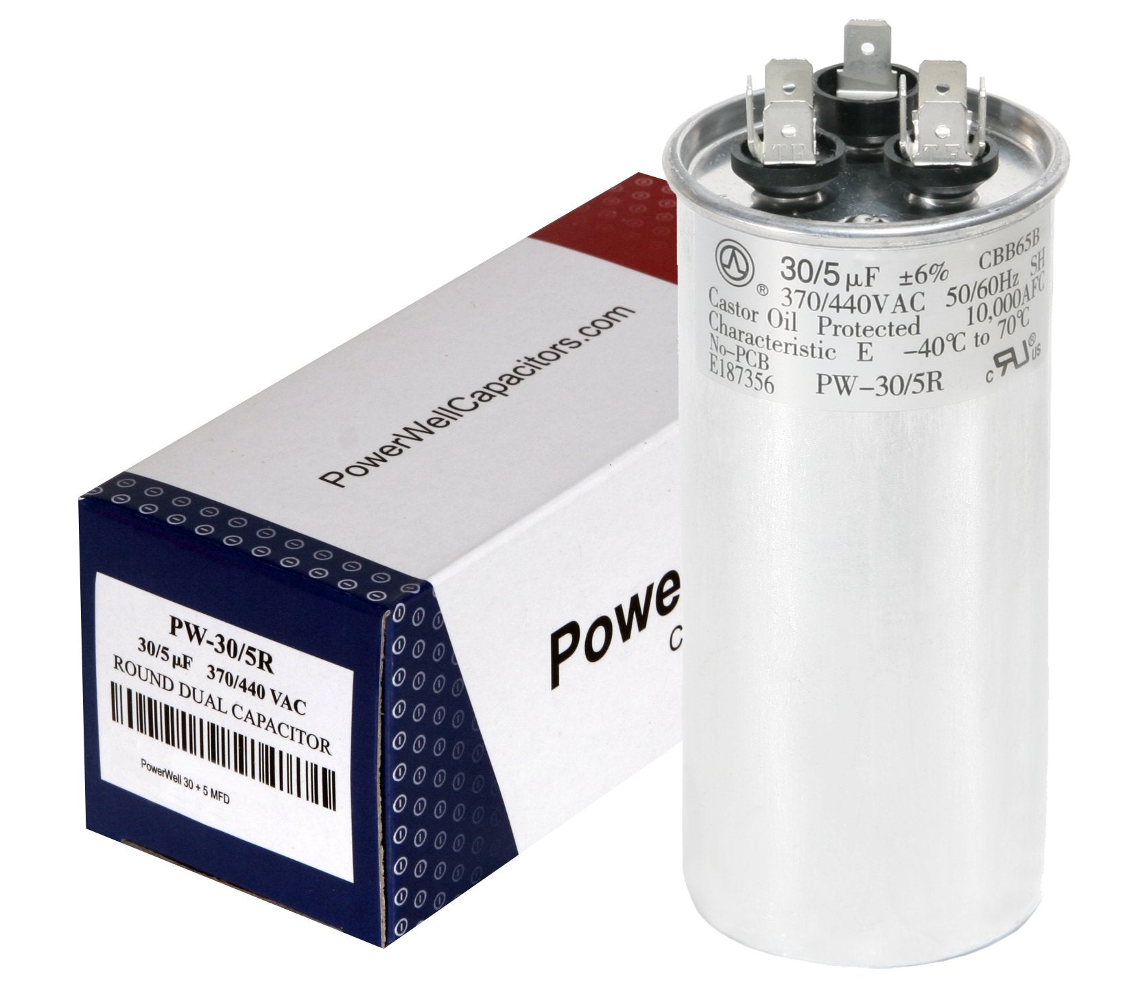 HEATINGVARIOUSMFG-GENERIC HEATINGVARIOUSMFG-GENERIC 5MFD-440V Dual Run Capacitor