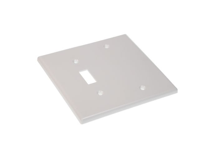 HUBBELL HUBBELL P113W 2-Gang Wallplate with 1 Toggle and 1 Blank