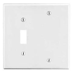 HUBBELL HUBBELL P113W 2-Gang Wallplate with 1 Toggle and 1 Blank