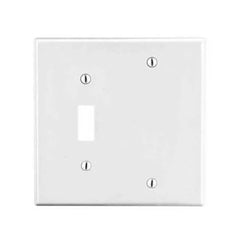 HUBBELL HUBBELL P113W 2-Gang Wallplate with 1 Toggle and 1 Blank