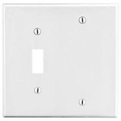 HUBBELL HUBBELL P113W 2-Gang Wallplate with 1 Toggle and 1 Blank