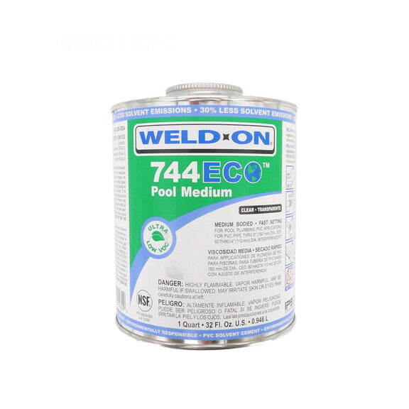 IPS CORPORATION IPS CORPORATION 14854 Weld-On 744 Eco-Pool Medium Clear PVC Cement