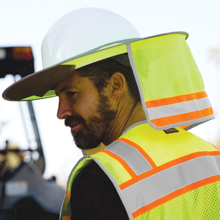 KISHIGO Kishigo 2873 Full Brim Hard Hat Sun Shield - Yellow/Lime