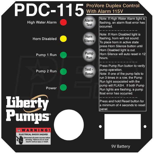 LIBERTY LIBERTY PDC-115 Indoor Duplex Pump Control System