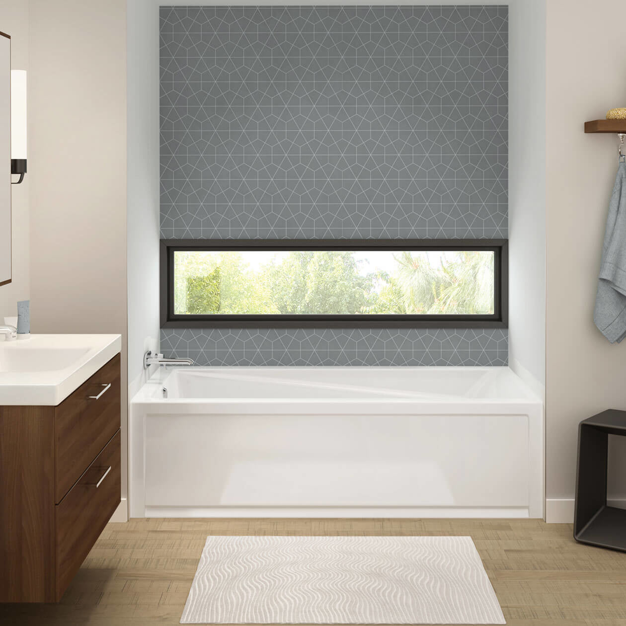MAAX MAAX 106188-000-001-102 MAAX Exhibit 7242 IFS AFR Acrylic Alcove Left-Hand Drain Bathtub in White