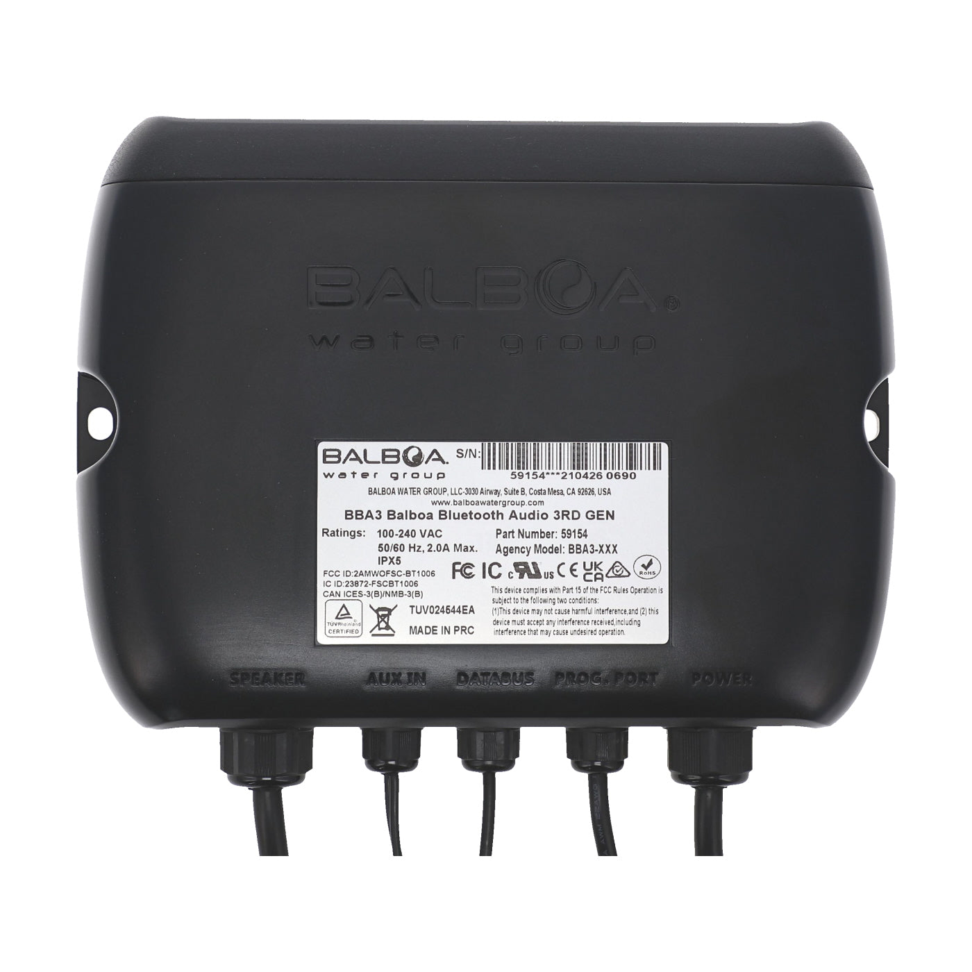 BALBOA WATER GROUP Balboa Water Group 59154 BBA3 Bluetooth Audio Amplifier