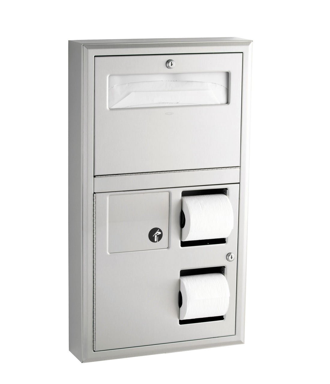 BOBRICK Bobrick 3579 ClassicSeries Surface-Mounted Toilet Tissue, Seat Cover Dispenser and Waste Disposal