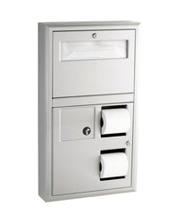 BOBRICK Bobrick 3579 ClassicSeries Surface-Mounted Toilet Tissue, Seat Cover Dispenser and Waste Disposal