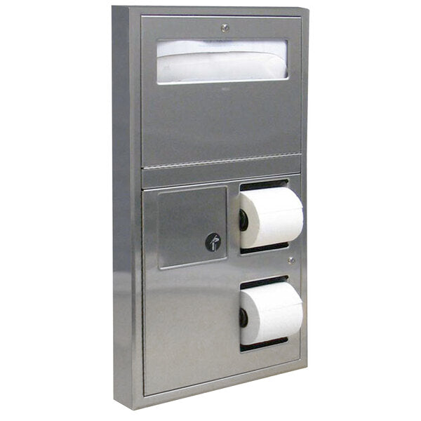 BOBRICK Bobrick 3579 ClassicSeries Surface-Mounted Toilet Tissue, Seat Cover Dispenser and Waste Disposal