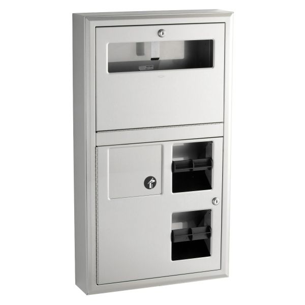BOBRICK Bobrick 3579 ClassicSeries Surface-Mounted Toilet Tissue, Seat Cover Dispenser and Waste Disposal