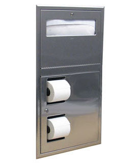 BOBRICK BOBRICK 34745 Recessed Toilet Tissue and Seat Cover Dispenser