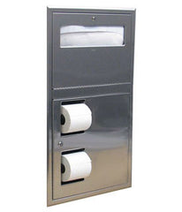 BOBRICK BOBRICK 34745 Recessed Toilet Tissue and Seat Cover Dispenser