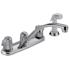DELTA FAUCET DELTA FAUCET 2400 Classic Two Handle Kitchen Faucet with Spray