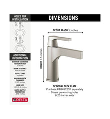 DELTA FAUCET Delta Faucet 574-SSLPU-DST Single Handle Lavatory Faucet