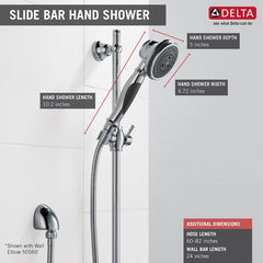 DELTA FAUCET Delta Faucet 57021-PB Premium 3-Setting Slide Bar Hand Shower in Polished Brass