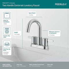 DELTA FAUCET Delta P2530LF Peerless Precept Two Handle Centerset Lavatory Faucet