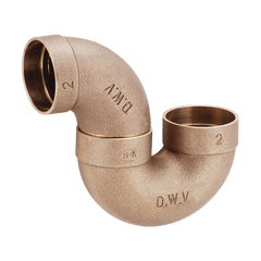 DWV COPPER FITTINGS DWV Copper Fittings PTRAP07W 1-1/2 DWV P Trap CXC With Cleanout