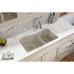 ELKAY Elkay ELGHU3220RPT0 Classic Quartz Kitchen Sink 60/40 Double Bowl Putty