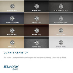 ELKAY Elkay ELGHU3220RPT0 Classic Quartz Kitchen Sink 60/40 Double Bowl Putty