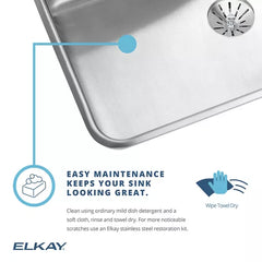ELKAY Elkay DRKAD222065R Lustertone Classic Stainless Steel Single Bowl Drop-in Sink