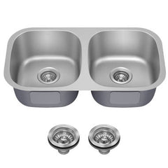 ELKAY ELKAY CASS18UM29DB Cahaba Designs Undermount 29-3/8 inch 50/50 Bowl 18 Ga. Stainless Steel Kitchen Sink