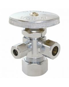 EZ-FLO EZ-FLO 04351LF Eastman 5/8 Comp X 3/8 Comp X 1/4 Comp Dual Outlet Stop Valve