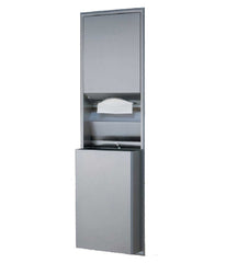 BOBRICK Bobrick 3942 ClassicSeries Semi-Recessed Convertible Paper Towel Dispenser and Waste Receptacle