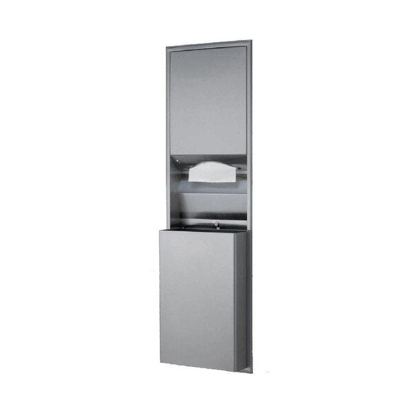 BOBRICK Bobrick 3942 ClassicSeries Semi-Recessed Convertible Paper Towel Dispenser and Waste Receptacle