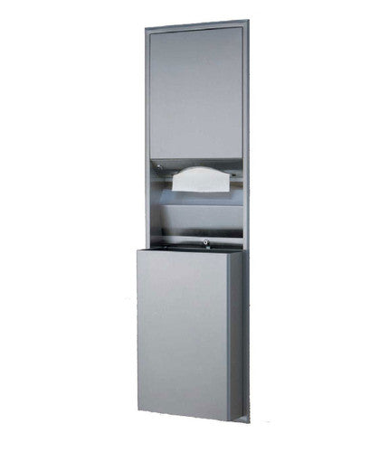 BOBRICK Bobrick 3942 ClassicSeries Semi-Recessed Convertible Paper Towel Dispenser and Waste Receptacle