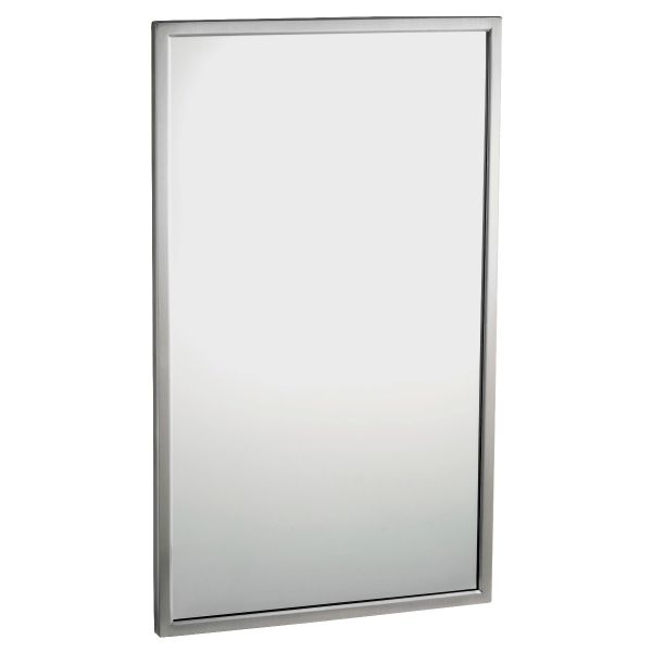BOBRICK Bobrick 29081830 Tempered Glass Welded Frame Mirror 18 x 30 Inches