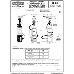 BOBRICK Bobrick 845 Designer Series Automatic Foam Soap Dispenser - Brushed Nickel
