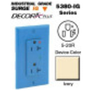 LEVITON Leviton 5380-IGI Receptacle Prot Srg 125VAC 20A 5KA Surf