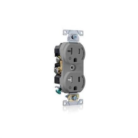 LEVITON Leviton TBR20-S2G Tamper Resistant Duplex Receptacle 20A-125V Gray