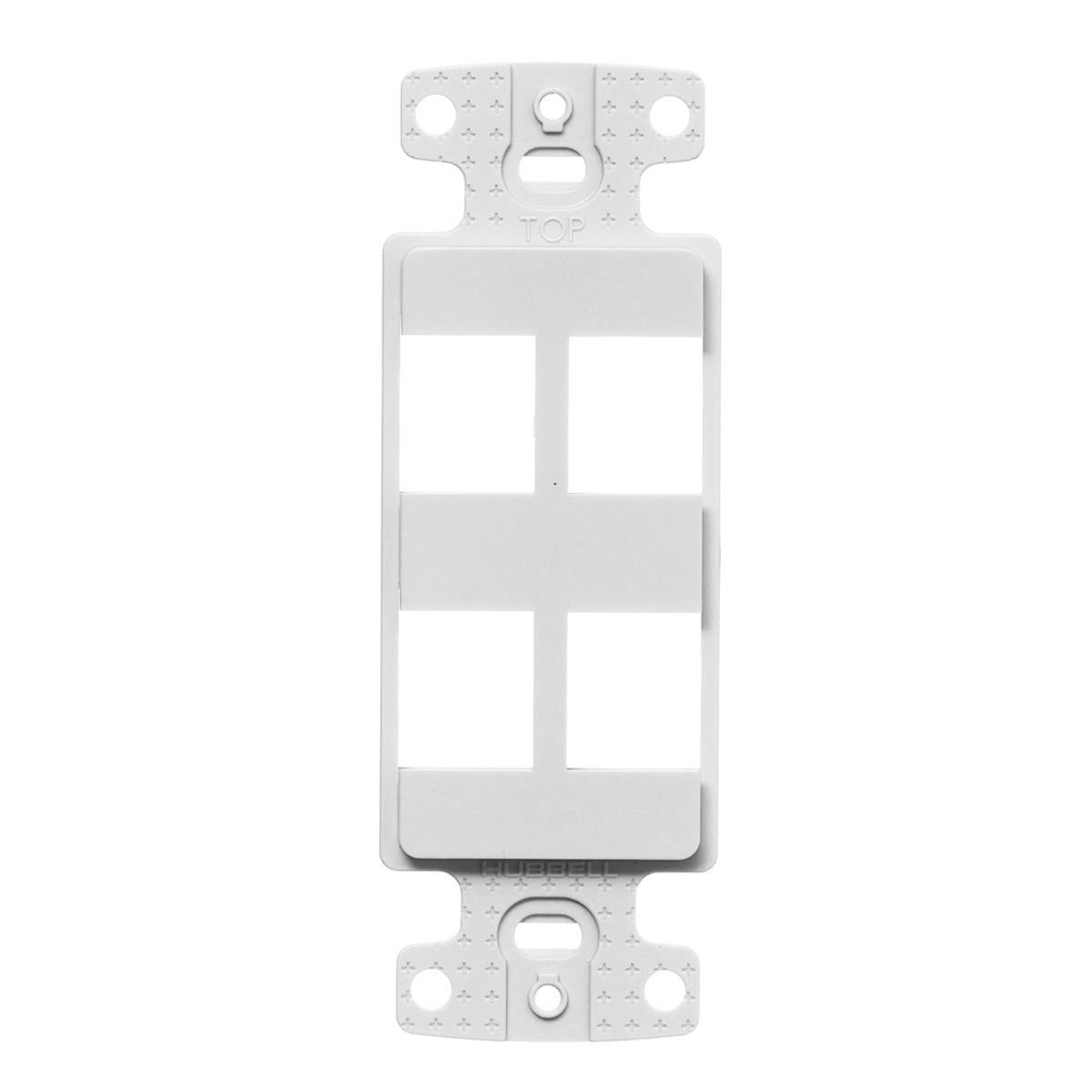 PREMISE Hubbell NS614W PREMISE WIRING Decorator Frame 1 Gang 4 Ports