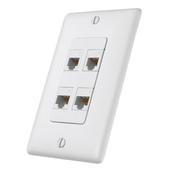 PREMISE Hubbell NS614W PREMISE WIRING Decorator Frame 1 Gang 4 Ports