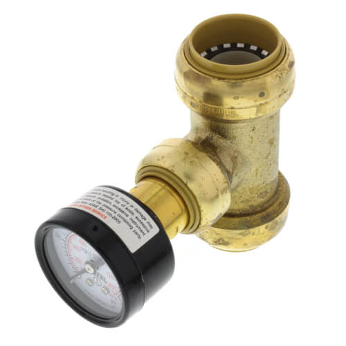 SHARKBITE SharkBite 24440 Pressure Gauge with 1 x 1 x 3/4 Tee Lead Free