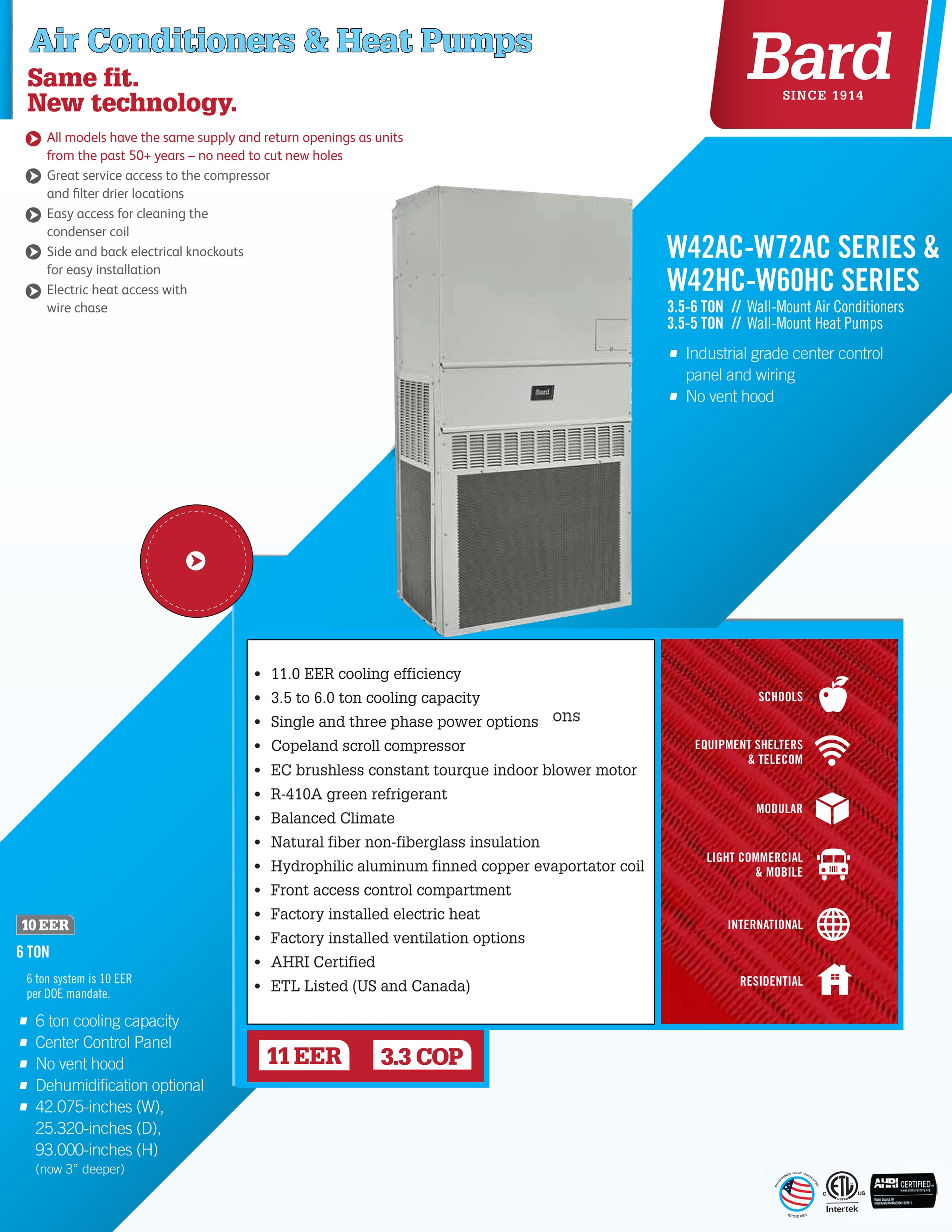 BARD Bard W60AC-A00BPXXXX Wall-Mount Air Conditioner
