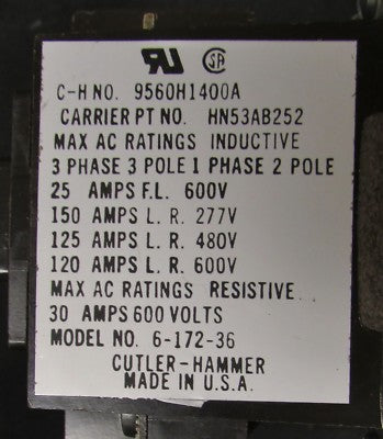 CARRIER Carrier HN53AB252 Contactor