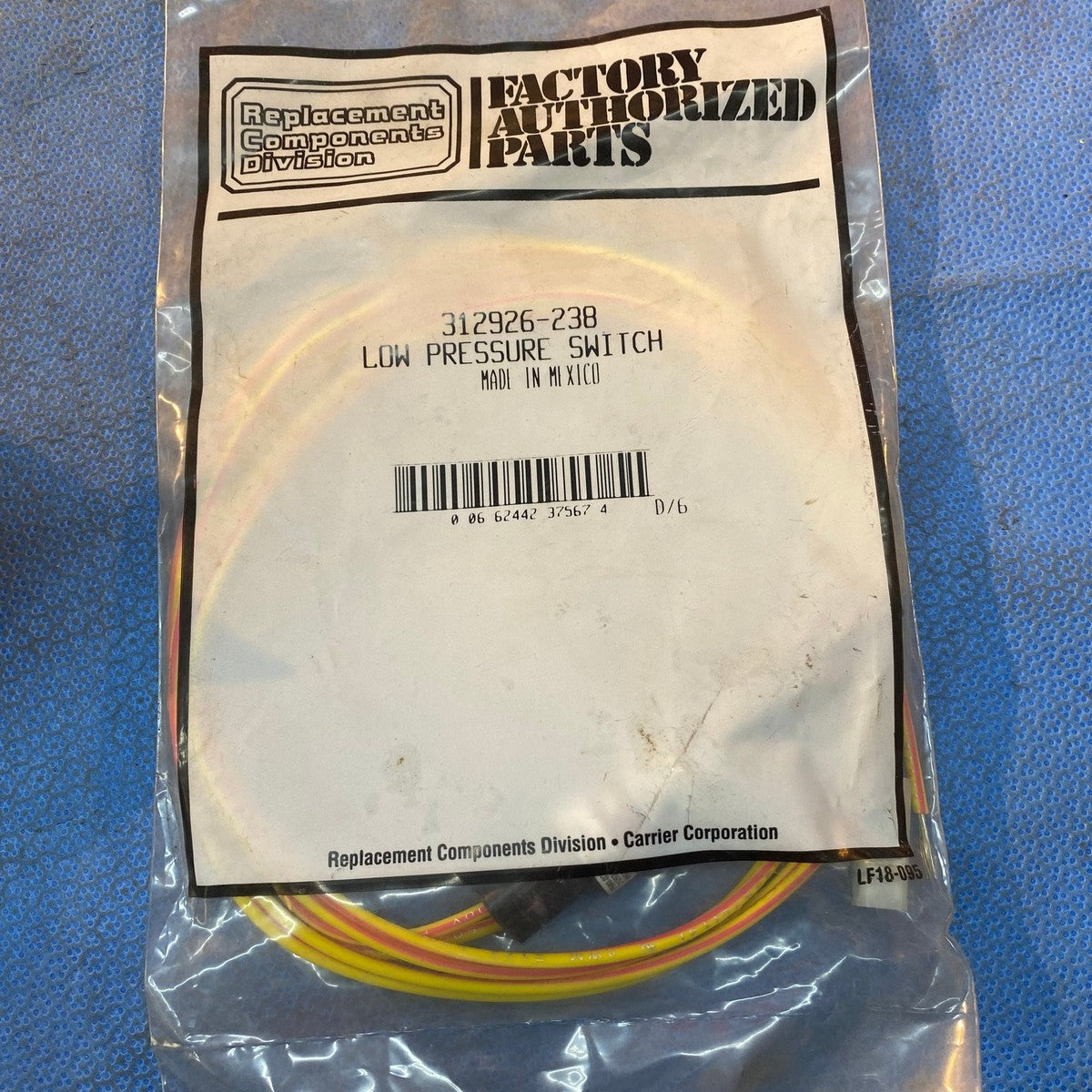 CARRIER CARRIER 312926-238 Low Pressure Switch